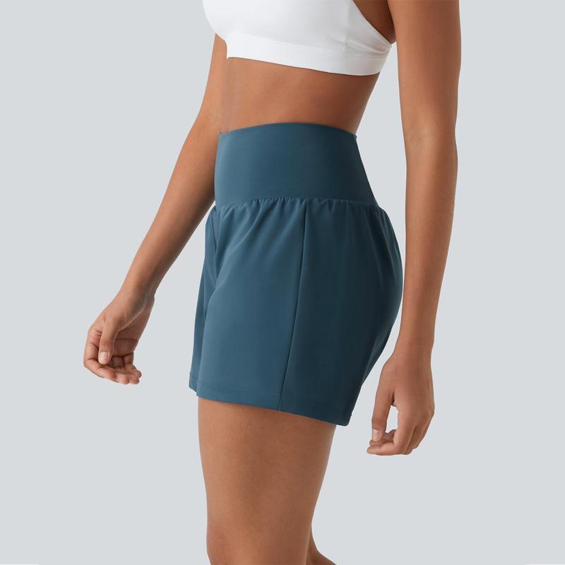 💝Last Day Promotion⚡12 piece ultra high waist back pocket and side hidden pocket 2 in 1 Yoga shorts