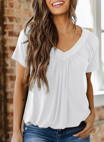🔥Last day promotion🔥Women's Casual Summer T Shirts Short Sleeve V Neck Tops Tshirts