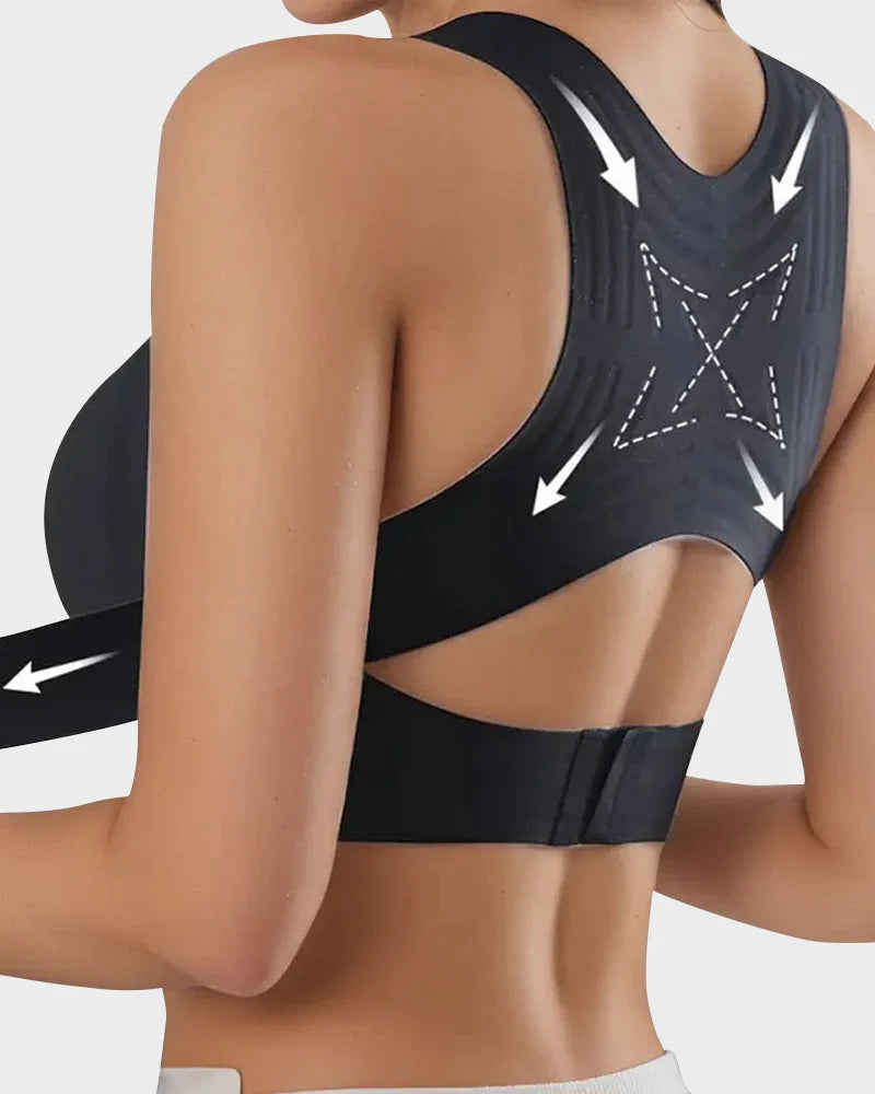 Cross Back Front Closure Wireless   Posture Support Bra