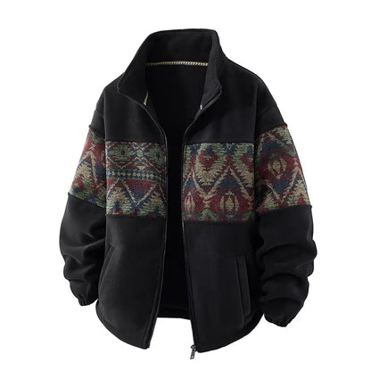 mens-retro-patterned-fleece-lined-cardigan