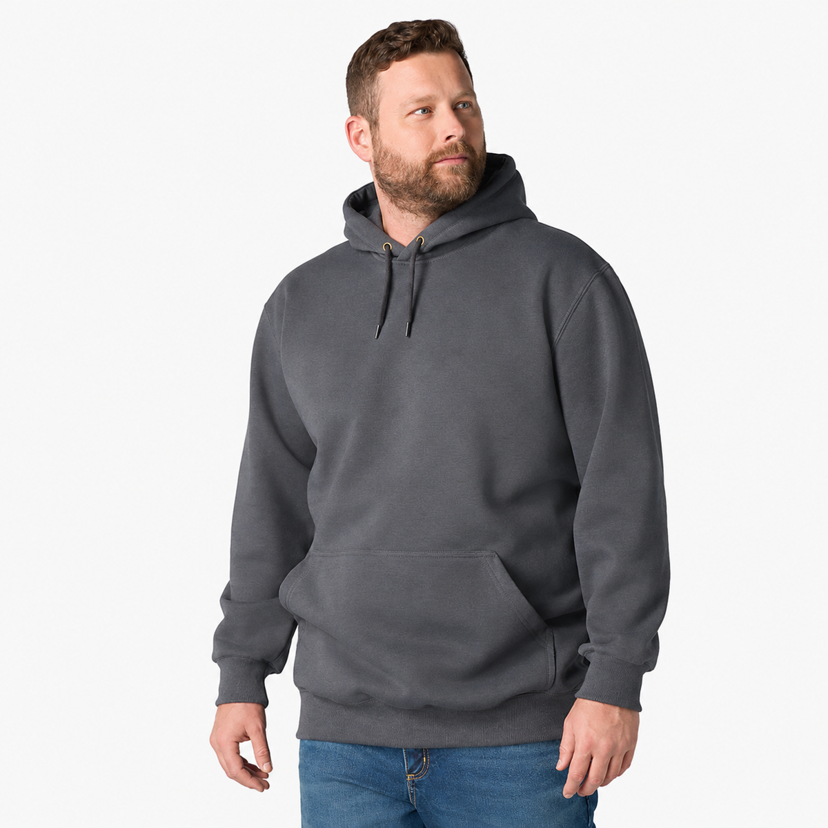 Men’s Pullover Hoodie – Solid Color Casual Sweatshirt with Kangaroo Pocket