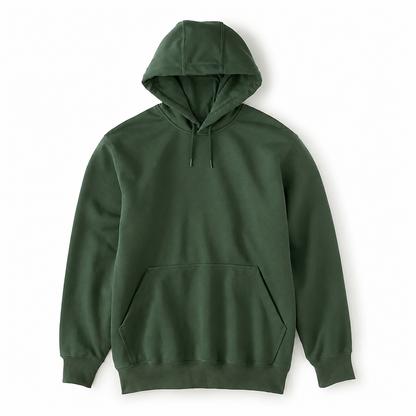 Men’s Pullover Hoodie – Solid Color Casual Sweatshirt with Kangaroo Pocket