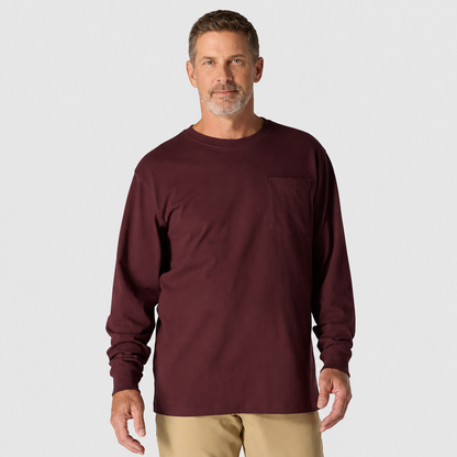 Men’s Relaxed-Fit Long-Sleeve Crewneck Pocket T-Shirt