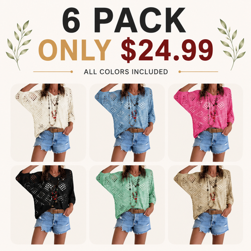 Women's Boho Crochet V-Neck Top