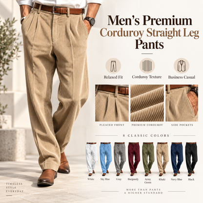 Men's Premium Corduroy Straight Leg Pants