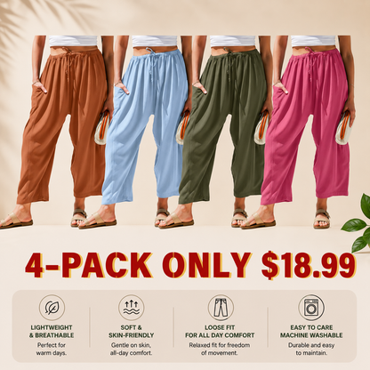 Womens Linen Wide Leg Pants