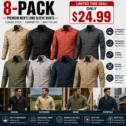 Military Cargo Shirts Men Spring Autumn Cotton Casual Slim Fit Tops Outdoor Long Sleeve Tactical Shirt