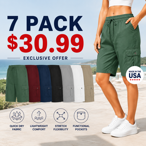 Women's Quick-Dry Cargo Shorts with Pockets