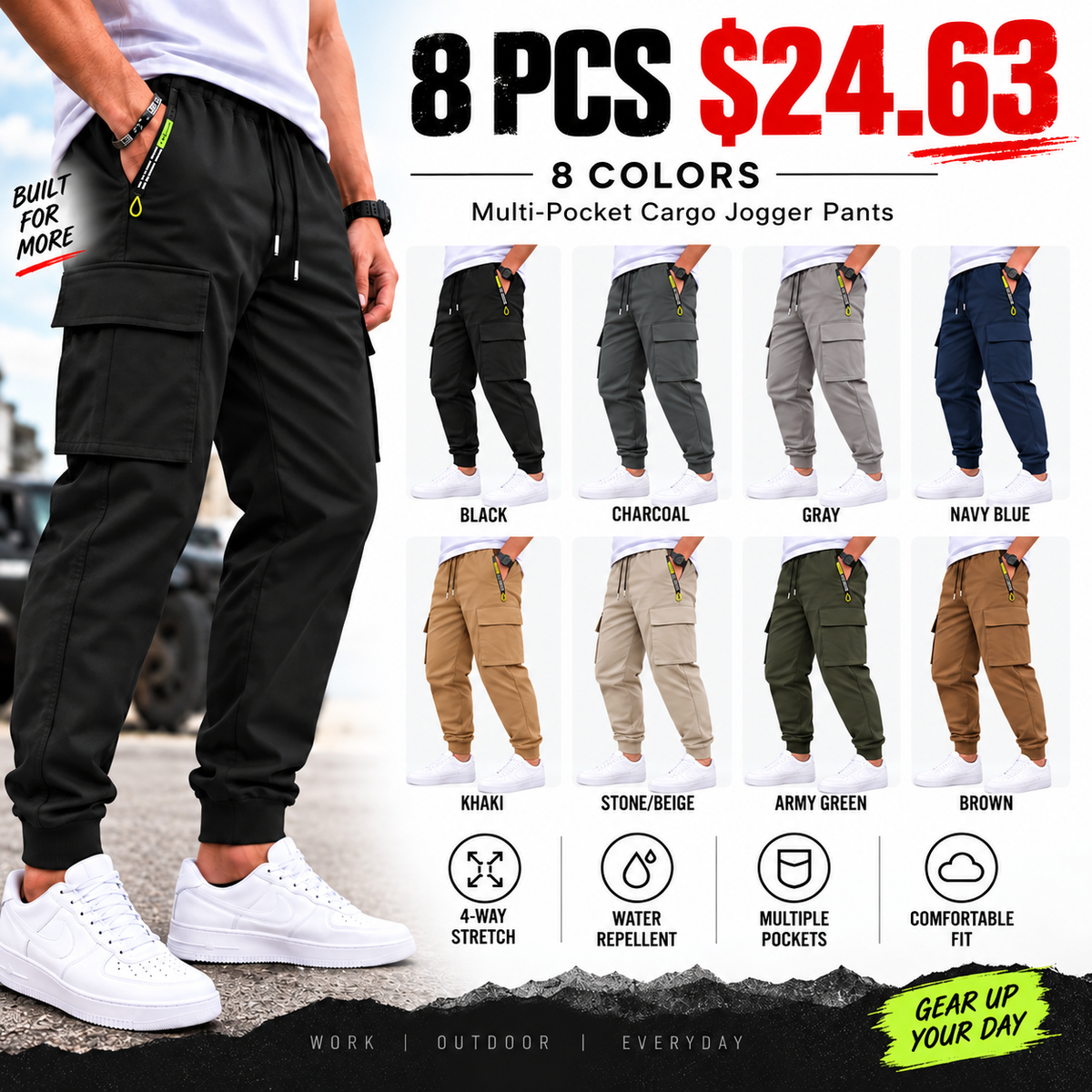 🔥 BESTSELLER | Men’s Multi-Pocket Cargo Jogger Pants