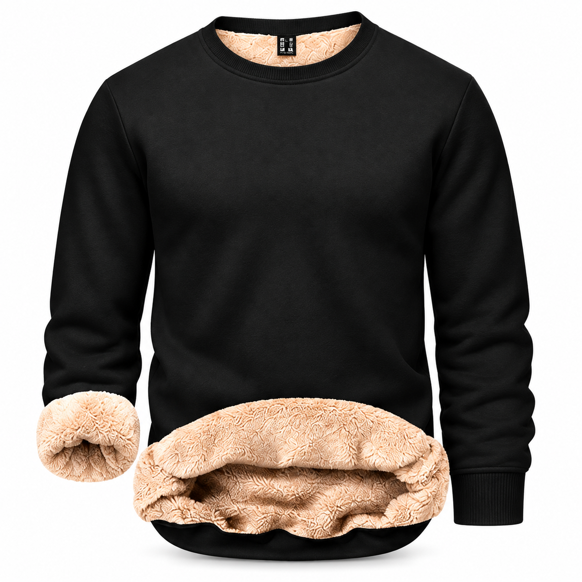 🔥 BESTSELLER |Men's Fitted Crewneck Fleece Lined Sweatshirt, Wind Resistant Polyester Athletic Pullover, Casual Fashion Active Tops