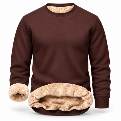🔥 BESTSELLER |Men's Fitted Crewneck Fleece Lined Sweatshirt, Wind Resistant Polyester Athletic Pullover, Casual Fashion Active Tops