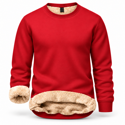 🔥 BESTSELLER |Men's Fitted Crewneck Fleece Lined Sweatshirt, Wind Resistant Polyester Athletic Pullover, Casual Fashion Active Tops