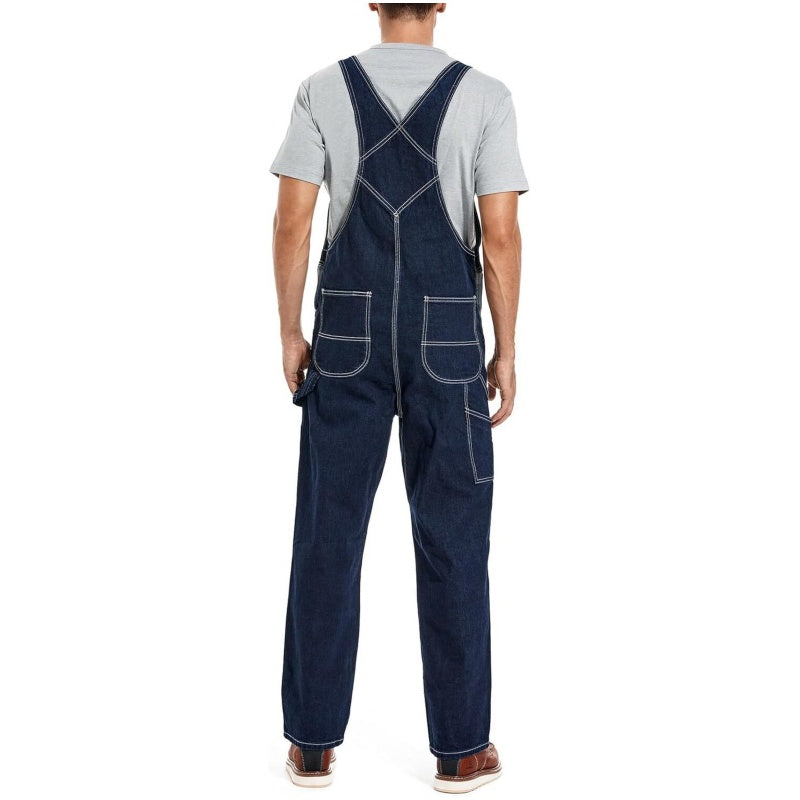 🔥Men's Denim Bib Overalls,  Workwear with Adjustable Straps and Convenient Tool Pockets