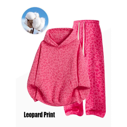 Unisex Cotton Leopard Print 2-Piece Set