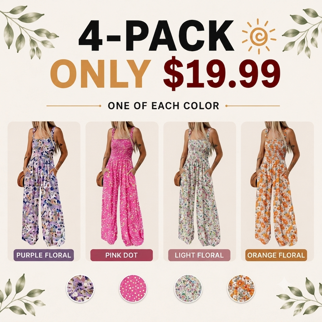 Dokotoo Women's Casual Sleeveless Printed Jumpsuit