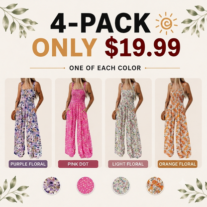 Dokotoo Women's Casual Sleeveless Printed Jumpsuit