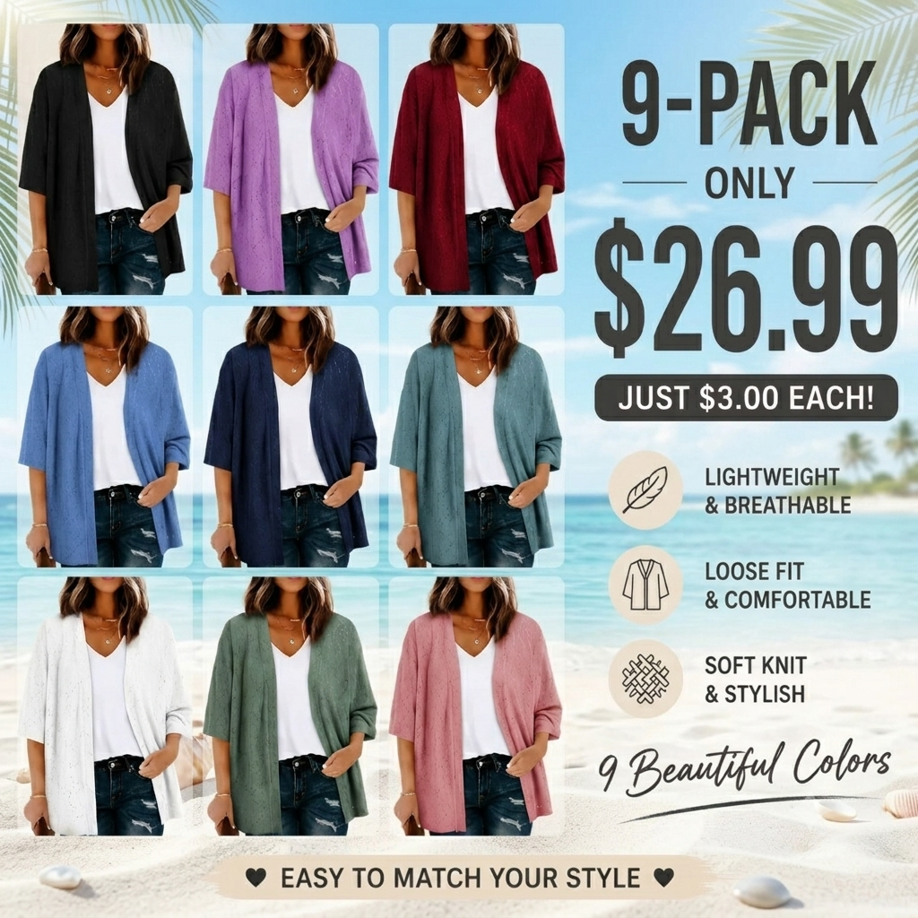 Plus Size Knitted Jacquard Cardigan for Women, Half Sleeve Summer Kimono Cover Up, Elegant Open Front Tops