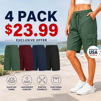 Women's Quick-Dry Cargo Shorts with Pockets