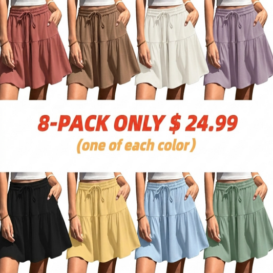 Womens Linen Blend Wide Leg Flowy Culotte Shorts Drawstring Loose Fit Summer Casual Lightweight Comfy Vacation Wear