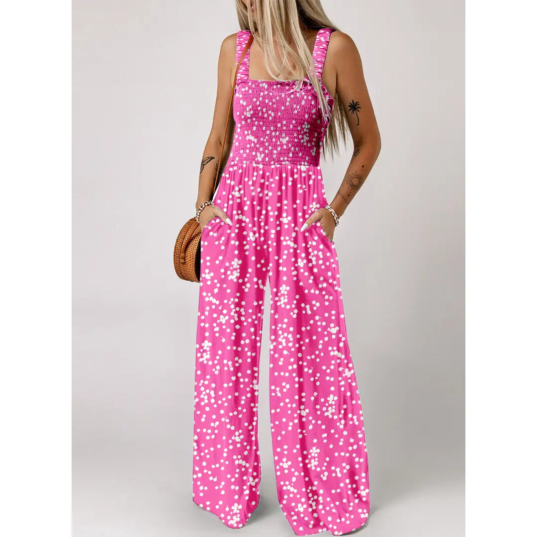 Dokotoo Women's Casual Sleeveless Printed Jumpsuit