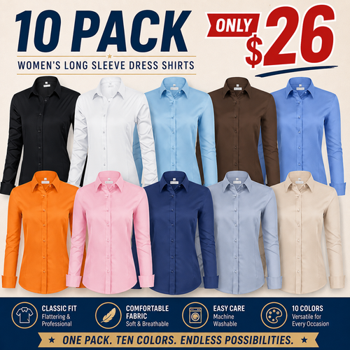 💚Womens Classic-Fit Dress Shirts
