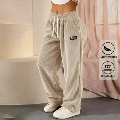 [LAST DAY SALE]Women's Solid Straight Leg Corduroy Bottoms-100% Cotton