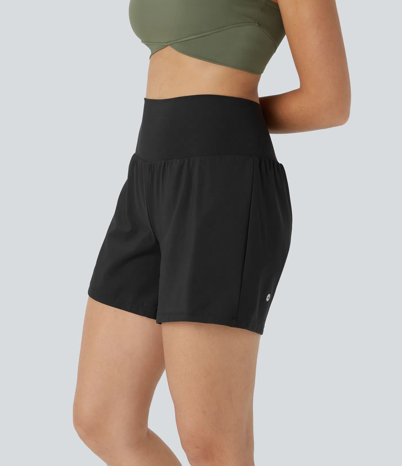 💝Last Day Promotion⚡12 piece ultra high waist back pocket and side hidden pocket 2 in 1 Yoga shorts