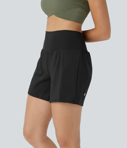 💝Last Day Promotion⚡12 piece ultra high waist back pocket and side hidden pocket 2 in 1 Yoga shorts
