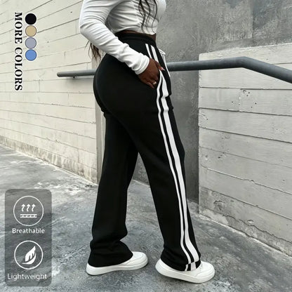 Women’s Elastic Straight-Leg Bottoms Casual Athletic Pants