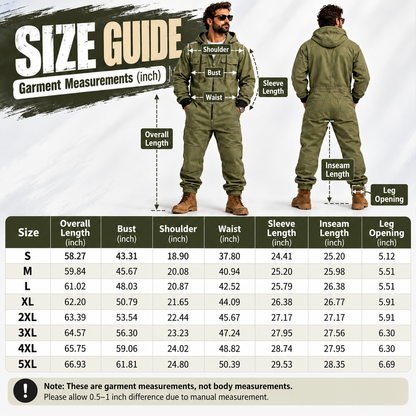 Men's Hooded Cargo Utility Jumpsuit
