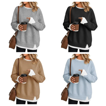 Women's Two-Piece Layered Crew Neck Sweatshirt