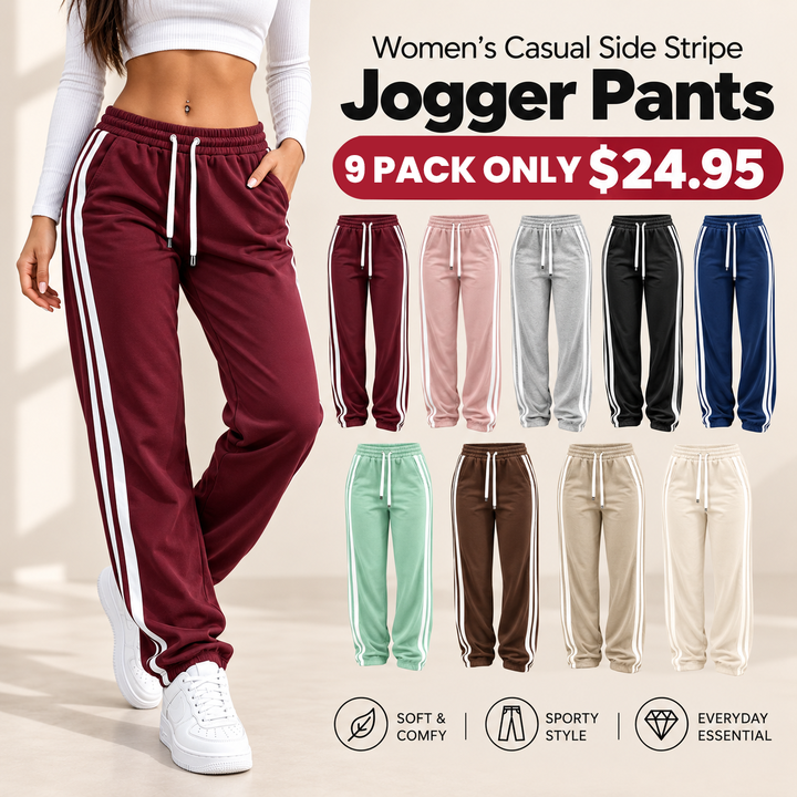 Women’s Elastic Straight-Leg Bottoms Casual Athletic Pants