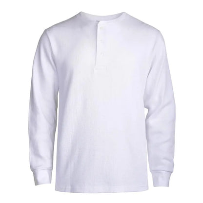 Men's Cotton Knit Henley Long Sleeve Shirt