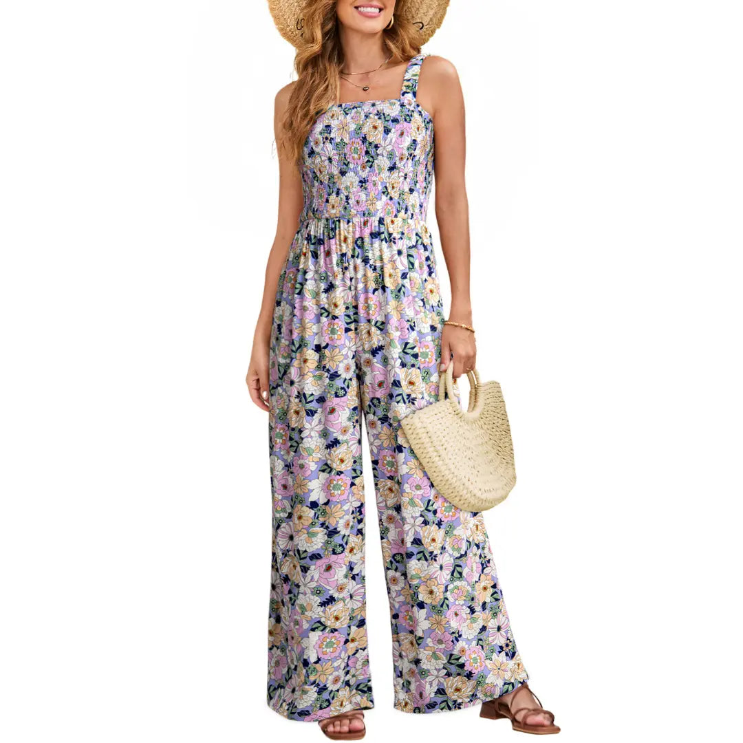 Dokotoo Women's Casual Sleeveless Printed Jumpsuit
