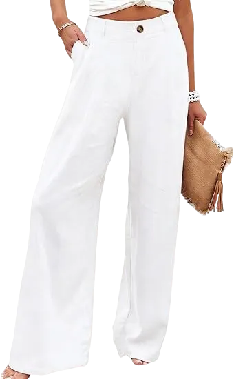 ⚡LAST 2 DAYS⚡- Women’s Casual High Waist Linen Wide Leg Trousers