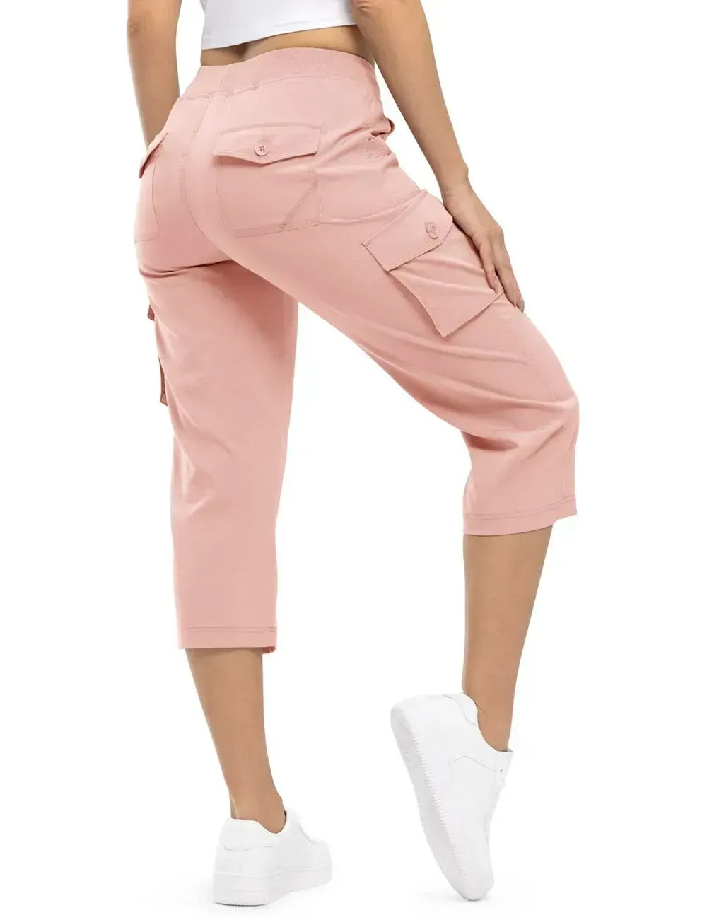 Women's Cargo Capris Lightweight Hiking Pants Shorts Cropped Cotton