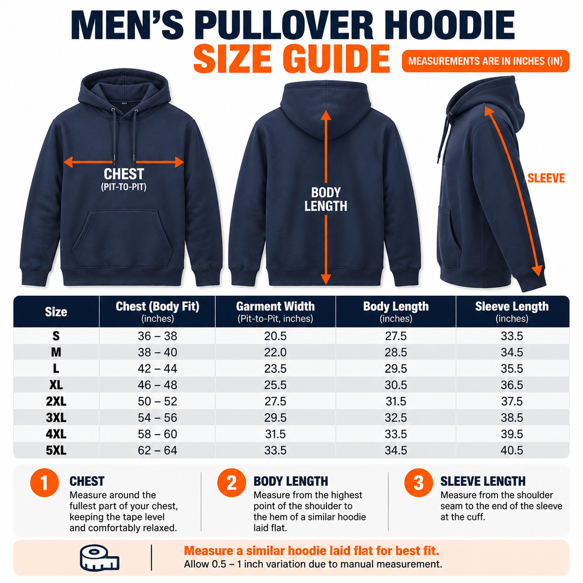 Men’s Pullover Hoodie – Solid Color Casual Sweatshirt with Kangaroo Pocket