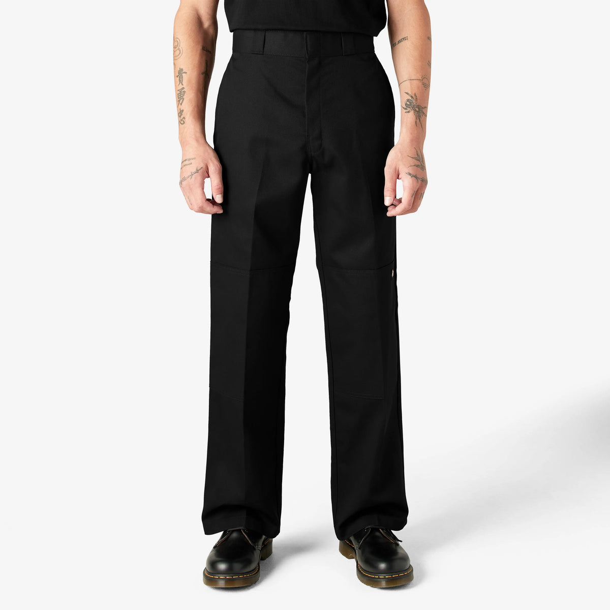 Men's Loose Fit Double Knee Work Pants, Reinforced Knees, Multi-Pocket Utility Fit, Workwear Street Style
