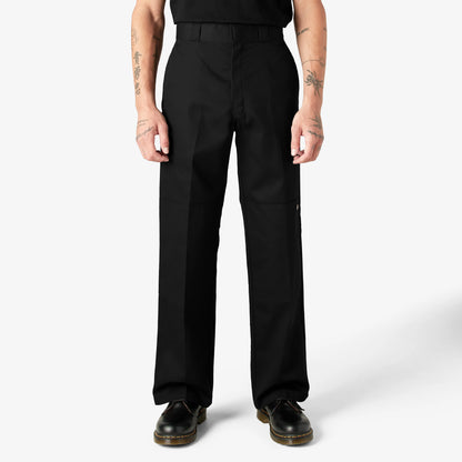 Men's Loose Fit Double Knee Work Pants, Reinforced Knees, Multi-Pocket Utility Fit, Workwear Street Style