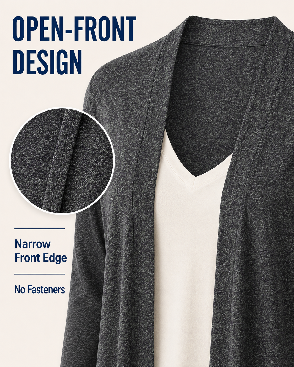 Women's Lightweight Open-Front Longline Cardigan Bundles