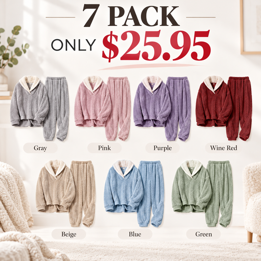 BOSECETA Fluffy Pajamas for Women Set 2 Piece Sleepwear Fuzzy for Winter