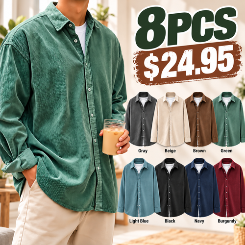 Men’s Oversized Corduroy Button-Down Shirt