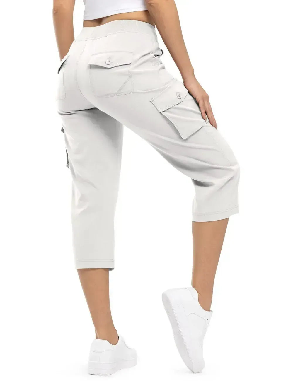 Women's Cargo Capris Lightweight Hiking Pants Shorts Cropped Cotton