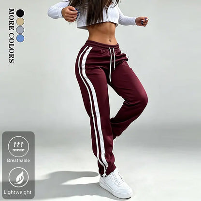 Women’s Elastic Straight-Leg Bottoms Casual Athletic Pants