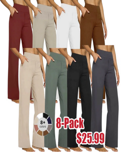 🌞Summer Hot Sale🔥Women's High-Waisted Loose Business Casual Yoga Pants with Pockets