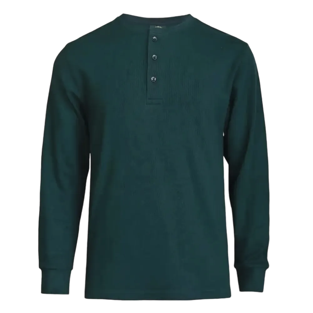 Men's Cotton Knit Henley Long Sleeve Shirt