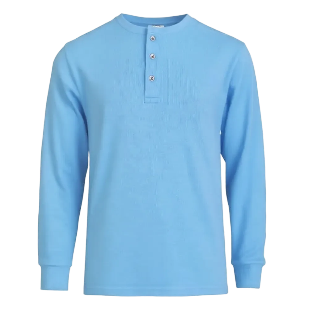Men's Cotton Knit Henley Long Sleeve Shirt