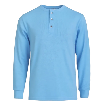 Men's Cotton Knit Henley Long Sleeve Shirt