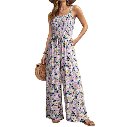 Dokotoo Women's Casual Sleeveless Printed Jumpsuit