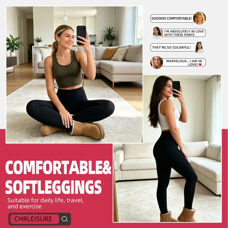 Thermal Thick FLeece Lined Leggings for Winter Warm Against Cold